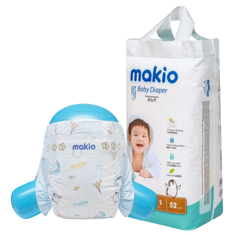 Baby Diaper Manufacturer - Makio Brand Tape Style Ultra Thin Nappies