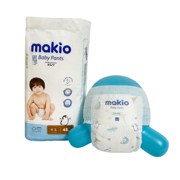 婴儿拉拉裤尿裤厂家-Makio透气一次性训练裤尿裤免费样品