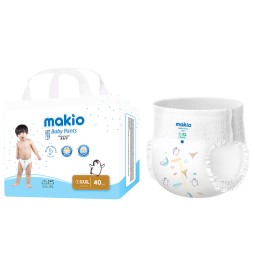 婴儿裤供应商-免费样品Makio批发超强吸收性能襁褓一次性尿裤尿裤