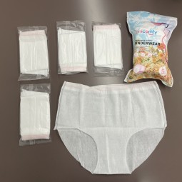 一次性内衣厂家-现货白色一次性无缝女士内裤无纺布应急旅行