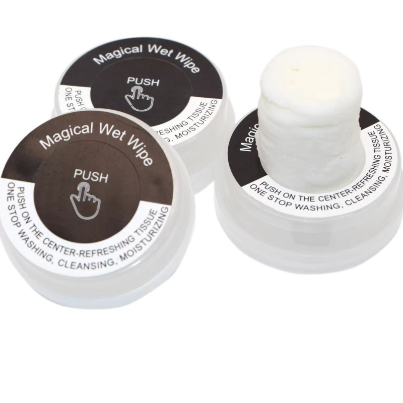 湿巾厂家 - 定制私模压缩湿巾一次性弹出式