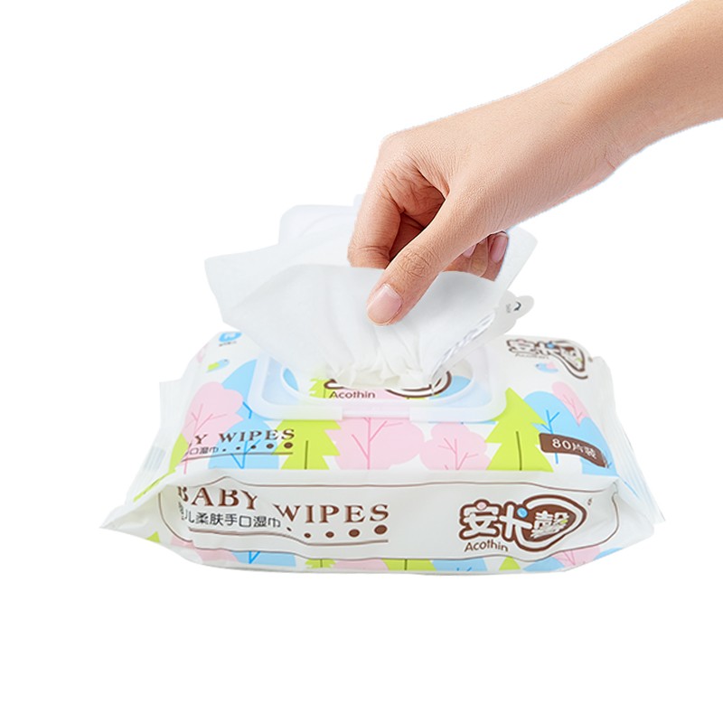 Wet Wipes Manufacturer - Customized 80pcs Ultra Soft Disposable Organic Skin Care Wet Tissues Baby Cleaning