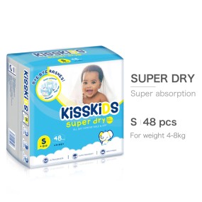 Baby Diapers Supplier - Kisskids Stock Good Soft Touch Premium Disposable Cotton High Absorbency Baby Diaper Large Size