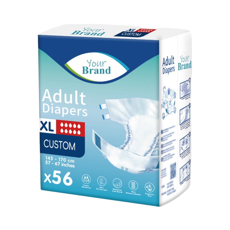 Adult Diapers Manufacturer - Soft Waterproof Custom Printed Disposable Pull-Up Diapers for Adults in Bulk