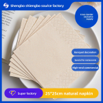 Paper Napkins Supplier - High Quality Custom Logo Printed Bamboo Pulp Napkins Natural Cloth for Restaurants Hotels