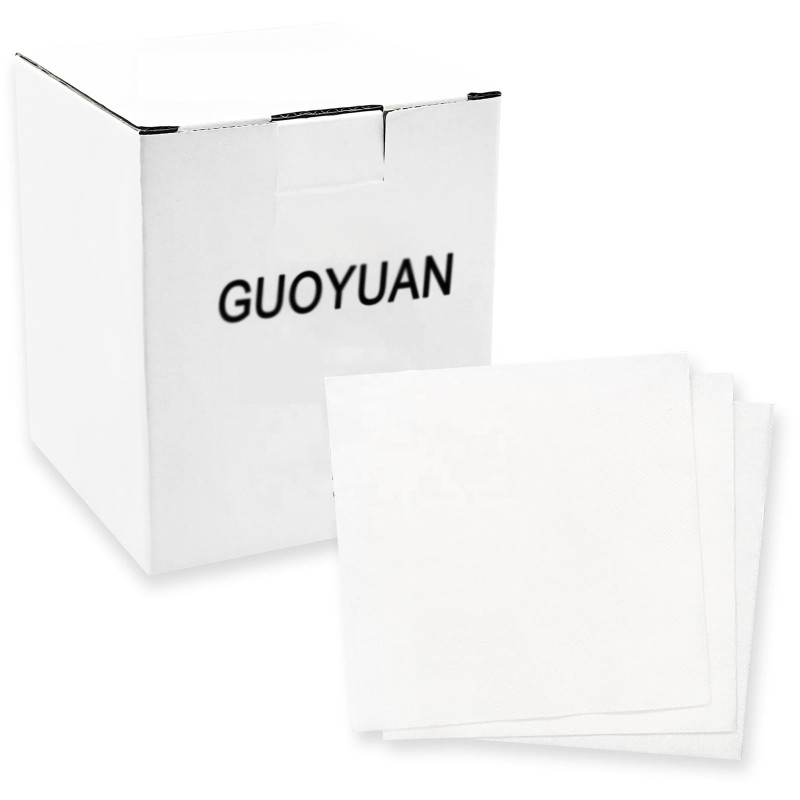 Paper Napkins Supplier - 2525cm Linen-Feel Paper Napkins Disposable White & Black Cocktail Napkins for Bar