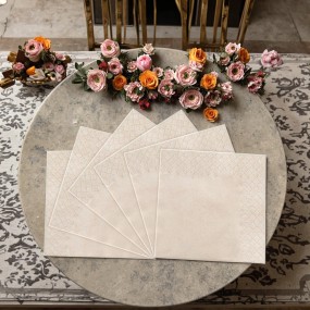 Paper Napkins Supplier - High Quality Custom Logo Printed Bamboo Pulp Napkins Natural Cloth for Restaurants Hotels