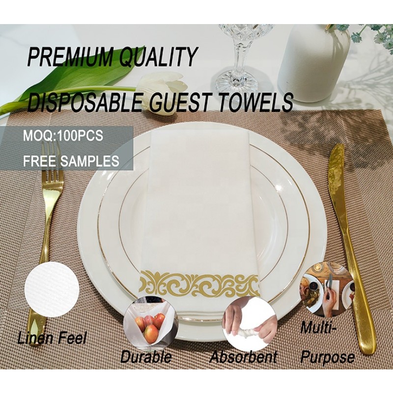 Bathroom Napkins Manufacturer - 3040cm Printed Decorative Bathroom Napkins Cloth-Like Hand Tissue Paper