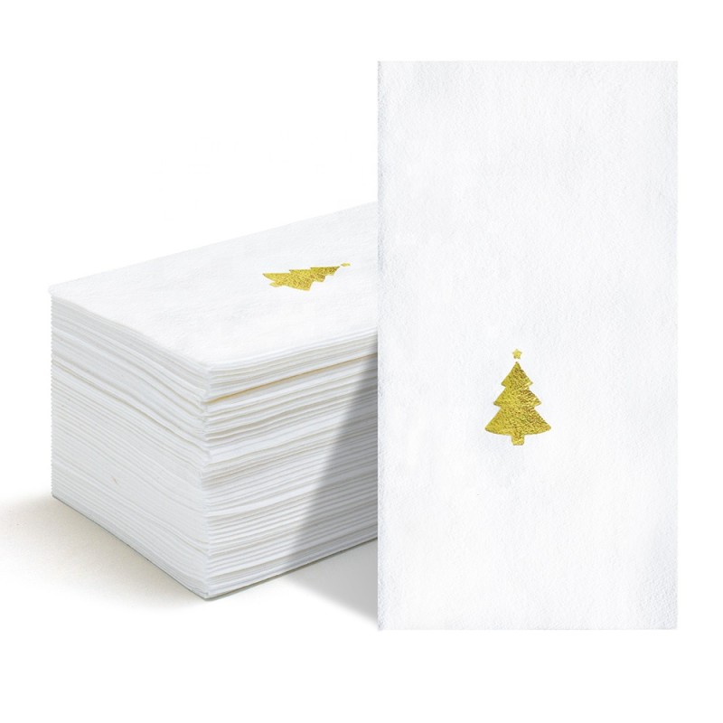 Paper Napkins Manufacturer - Premium 3040cm Christmas Napkins 100pcs Printed Linen-like Guest Towels
