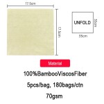 Kitchen Towels Factory - Heavy Duty 3535cm Bamboo Pulp Cloth Mesh Towels Super Absorbent Disposable Wipes Natural