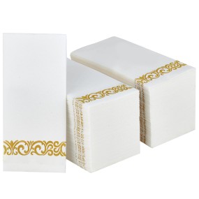 Hand Towels Supplier - Hot-Selling 3040cm Airlaid Paper Napkins Disposable 1-Ply Super Absorbent Hand Towel