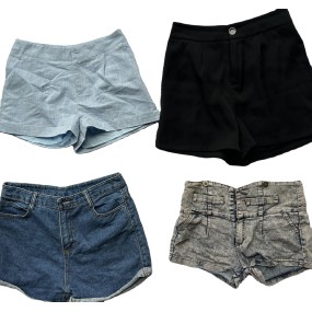 High-waisted Denim Shorts Factory - Cow-cotton Blend Used