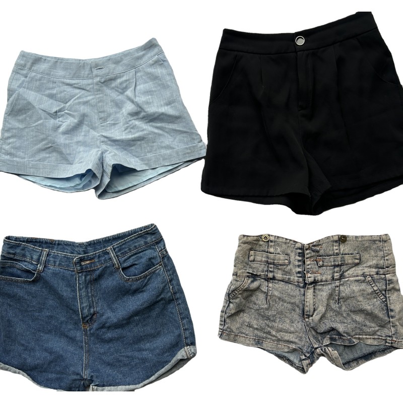 High-waisted Denim Shorts Factory - Cow-cotton Blend Used