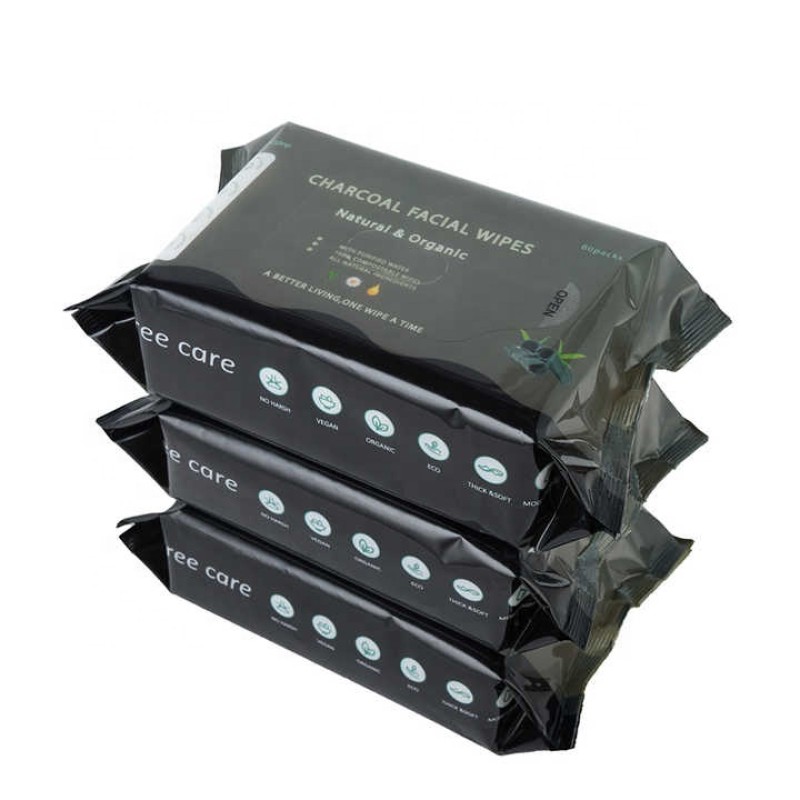 Charcoal Face Wipes Manufacturer - Deep Cleaning Detoxifying Exfoliating