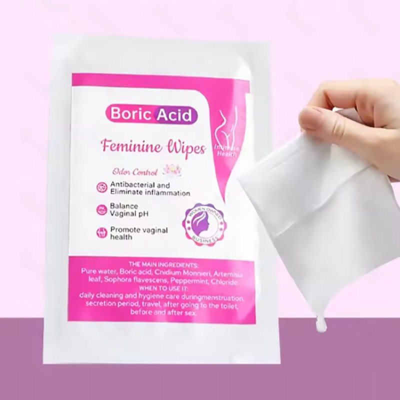 Private Care Wipes Supplier - Individual Wrapped Boric Acid Organic