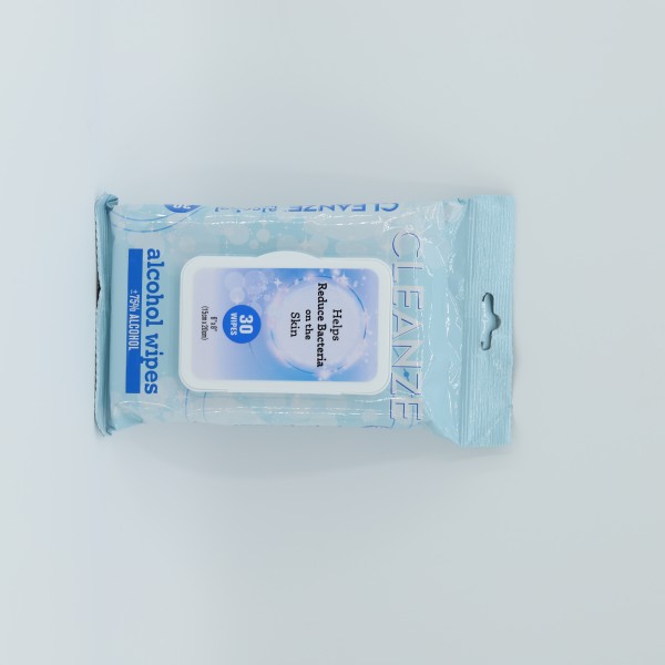 消毒湿巾供应商-30片一次性75%酒精抗菌湿巾无纺布清洁