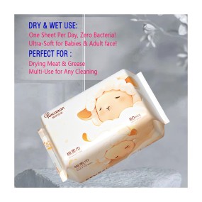 Baby Towels Factory - 80pcs 150g Soft Tender Disposable Towel Food Grade Strong Unscented for Baby Skin Care