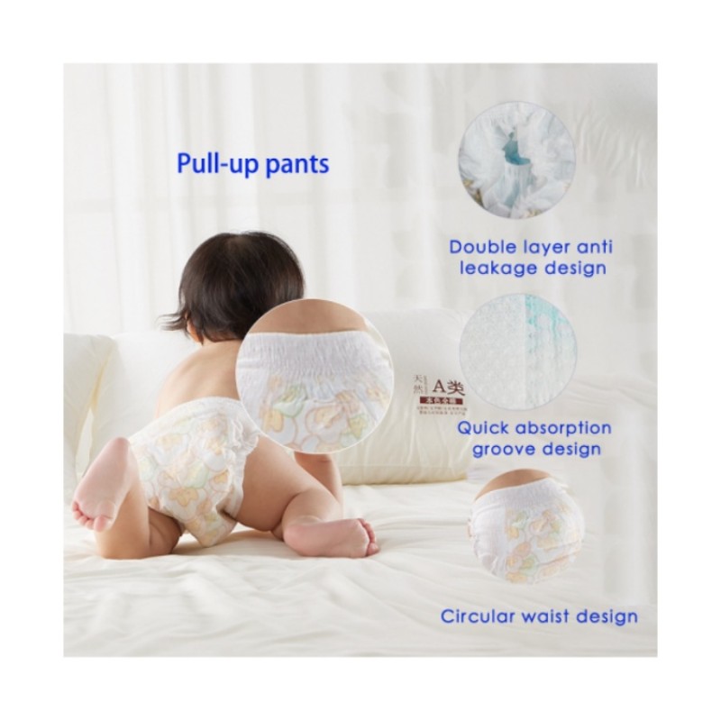 Baby Diapers Factory - Probiotic Medical Grade Chemical-Free Toddler Diapers Moisture-Kids Pull-Up Diapers