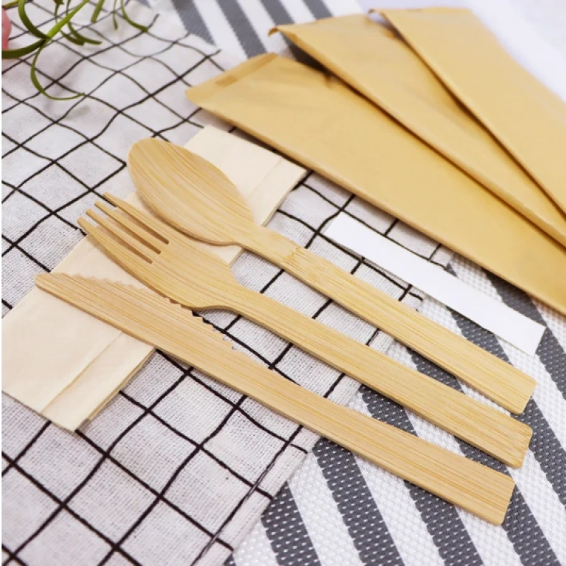 Bamboo Cutlery Supplier - Low Price Custom Logo Spoon Fork Knife