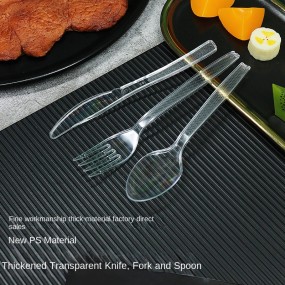 Disposable Cutlery Supplier - OEM Eco-Friendly Transparent Knife Fork