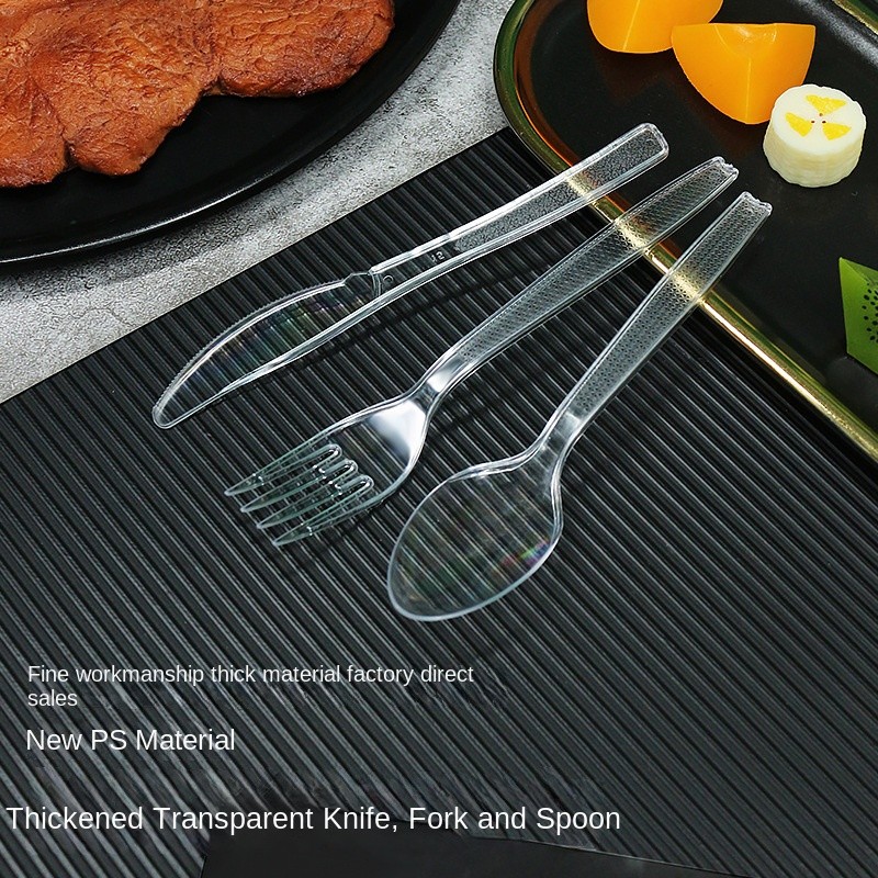 Disposable Cutlery Supplier - OEM Eco-Friendly Transparent Knife Fork