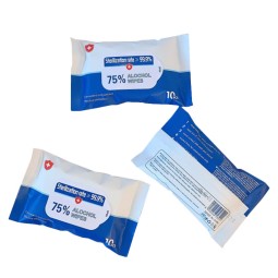 酒精湿巾工厂-OEM10片装75%杀菌率