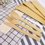 竹制餐具套装工厂-定制logo环保勺叉