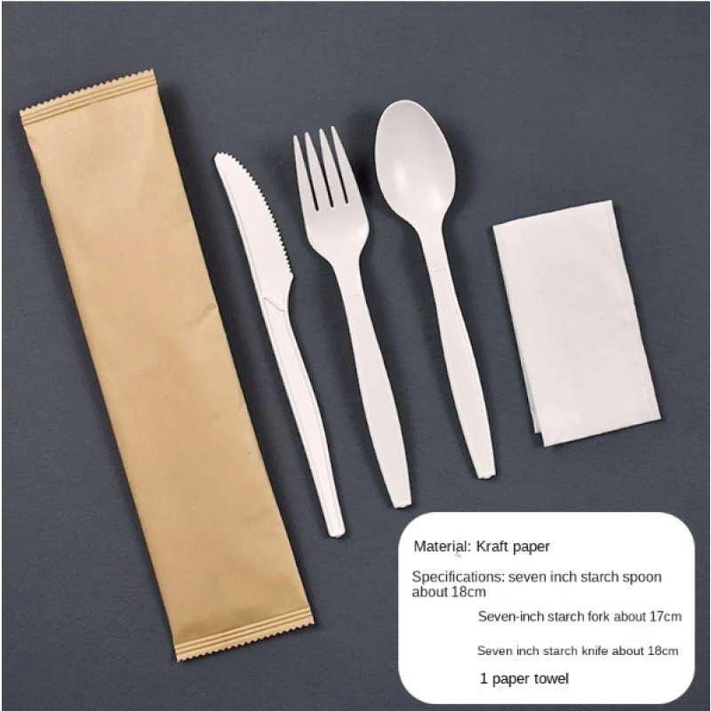 Biodegradable Cutlery Factory - OEM Corn Starch Fork Knife Spoon