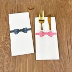 Linen Napkin Factory - Navy Blue Pre-Folded Disposable Linen Napkin 1-Ply with Built-In Cutlery Pocket Colored