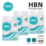Kitchen Paper Towel Factory - Private Label 3 Ply Layer 100% Bamboo Pulp Kitchen Towel Paper Ultra Soft Strong