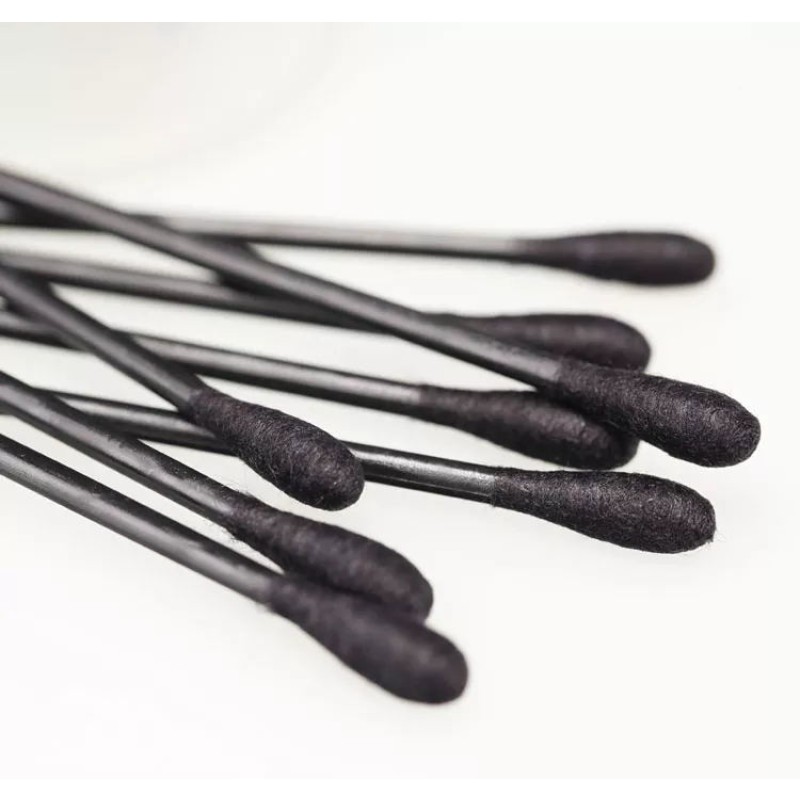 Cotton Swabs Manufacturer - Manufacture in China Daily Ear Use Black Single Packing Plastic Cotton Swabs Paper