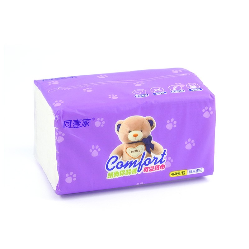 Baby Wipes Supplier - Custom Wipes Baby Dry Wipes Tissue Soft Pack Bear Design 4 Ply Wood Pulp Disposable