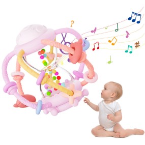 Baby Teether Supplier - New Arrival 100% Food Grade Silicone Teether Molar Toys Soft Musical Shake Rattle