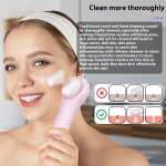 Facial Massage Brush Factory - Waterproof Silicone Ultrasonic Facial Massage Brush Electric Hot Compress Face Wash Instrument