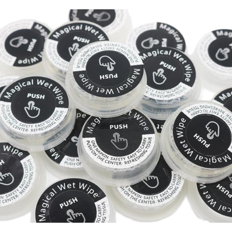 Wet Wipes Factory - Hot Sales Disposable Magic Wet Wipes Capsule Effective Daily Cleansing Push-Compressed Wet Tissues