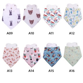 Baby Bibs Manufacturer - Reusable Soft Printed Muslin Baby Bibs Low Price Cotton Bandana Proof Washable Colors