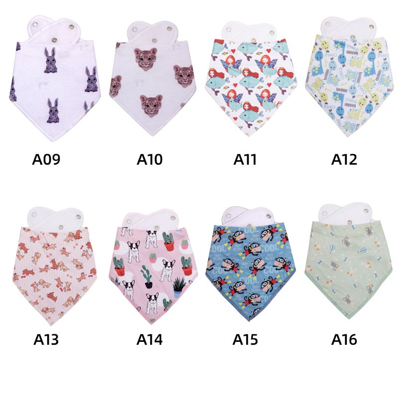 Baby Bibs Manufacturer - Reusable Soft Printed Muslin Baby Bibs Low Price Cotton Bandana Proof Washable Colors