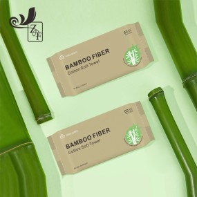 Face Towel Factory - Anti-Bacterial 100% Biodegradable Bamboo Fiber Cotton Face Towel Tissues 60Pcs 2020cm Extra Absorbent