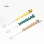 儿童牙刷供应商-厂家直销3D卡通造型柔软硅胶儿童牙刷尼龙