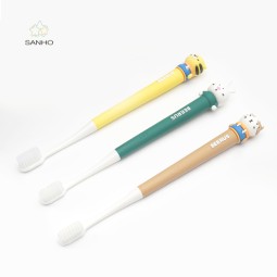 儿童牙刷供应商-厂家直销3D卡通造型柔软硅胶儿童牙刷尼龙