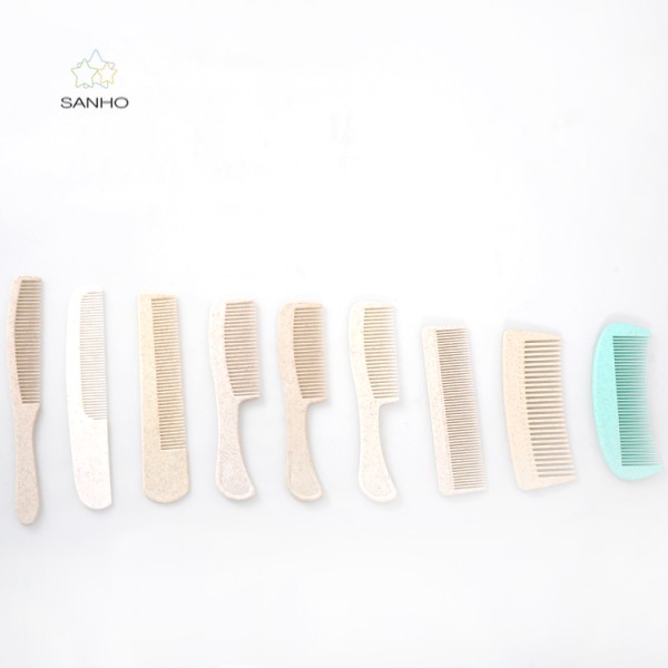 发梳供应商-高品质环保可生物降解麦秆发梳女性用小号塑料