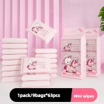 婴儿毛巾供应商-高品质卡通印花婴儿毛巾纯水湿巾纸64片迷你亲肤