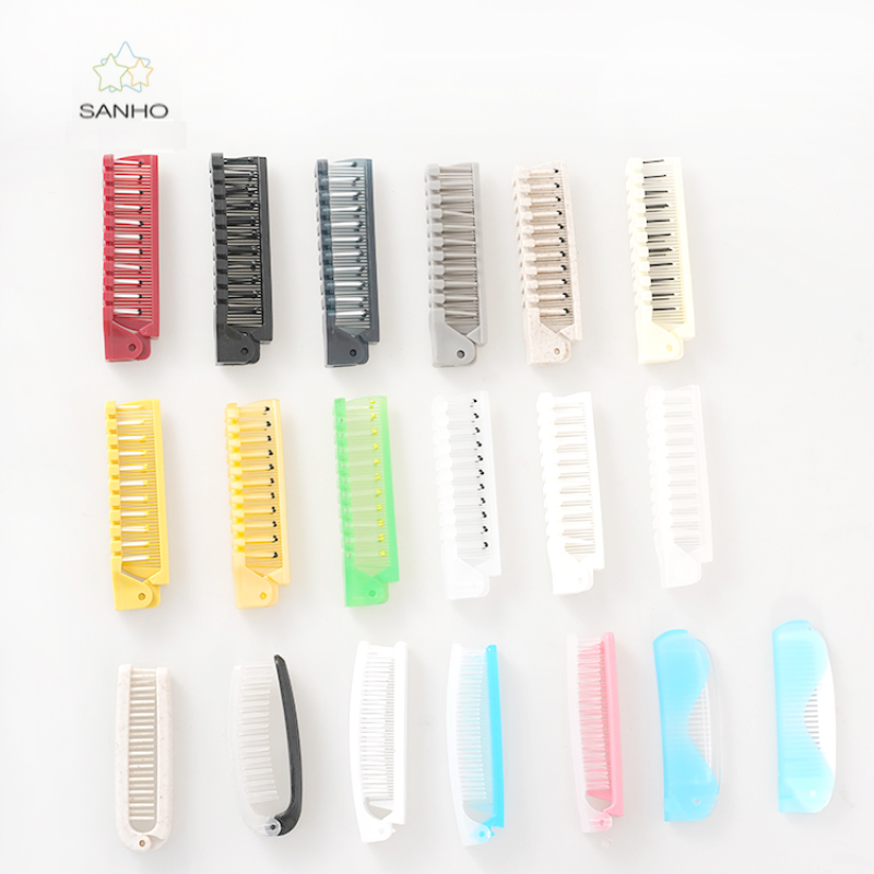 Hair Comb Supplier - Professional Supplier Foldable Hair Comb Small Size Plastic Massage Hair Brush for Travel