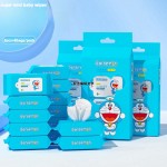 婴儿毛巾供应商-高品质卡通印花婴儿毛巾纯水湿巾纸64片迷你亲肤