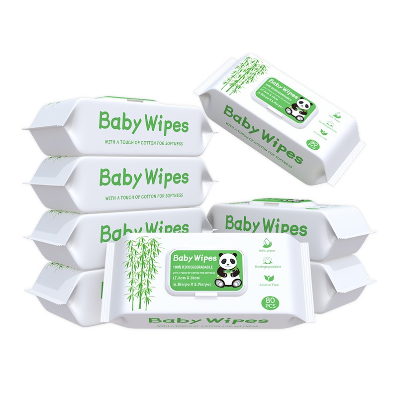Baby Wipes Factory - OEM Logo Bamboo Dry Wipes Single Pack Sanitizing Cleaning Wipes Eco-friendly Fragrance Free