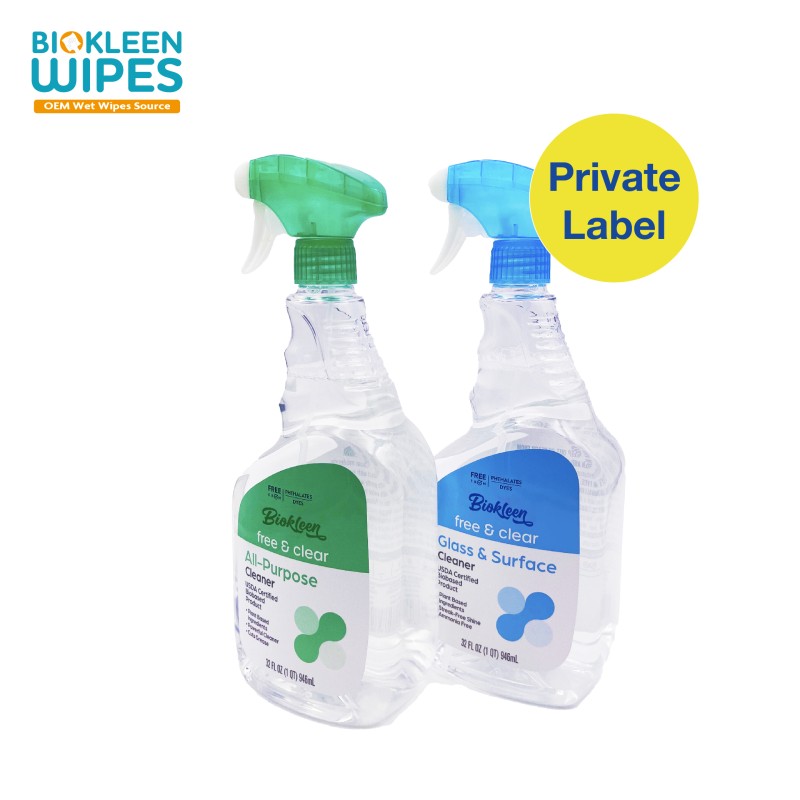 Glass Cleaner Supplier - Biokleen Custom 32 Fl oz Bottle Glass Cleaner Spray All-Purpose Cleaner Spray