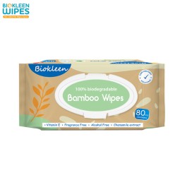 Bamboo Wipes Supplier - China Custom 40G Weight 80 Pcs Eco-Friendly Natural Compostable Wipes Organic Biodegradable
