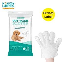 Grooming Wipes Supplier - Biokleen Hypoallergenic Deodorizing No-Rinse Grooming Wipes Moisturizing Pet Cleaning Glove