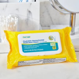 Hygiene Wipes Factory - Biokleen 48 Count Flushable Witch Hazel Pregnancy Hygiene Wet Wipes Medicated Hemorrhoid Wipes