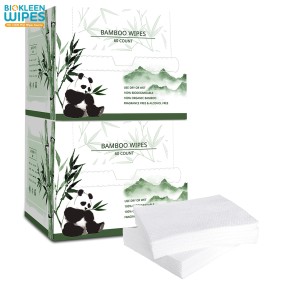 Face Towel Manufacturer - Biokleen 60 Count Bamboo Disposable Face Towel Biodegradable Large Dry Face Wipes Extra Thick